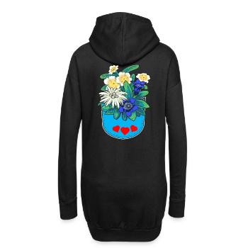 Alpen Blumen Österreich Tirol Schweiz Blume - Hoodie-Kleid - Schwarz - Hinten