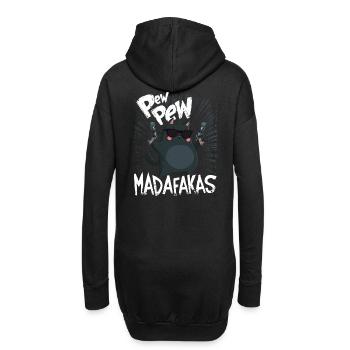 Pew Pew Madafakas Drôle de chat avec dicton - Sweat-shirt à capuche long Femme - noir - Dos