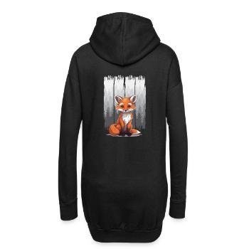 Fuchs Füchse Kinder Kind Teenie - Hoodie-Kleid - Schwarz - Hinten