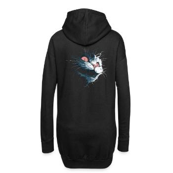 Zerrissene Grinsekatze – düsterer Albtraumblick - Hoodie-Kleid - Schwarz - Hinten