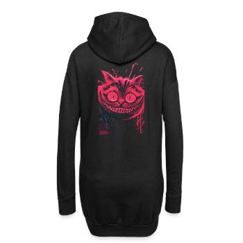 Grinsekatze Neon – düstere verrückte Katzenkunst - Hoodie-Kleid - Schwarz - Hinten