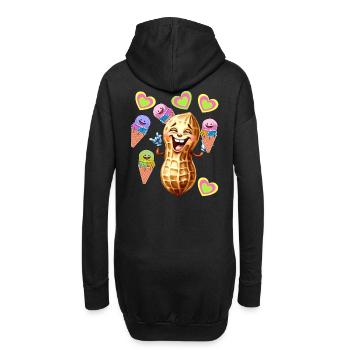 Filles Garçons Enfants Enfant Teen Cacahuète Glace Années 80 - Sweat-shirt à capuche long Femme - noir - Dos