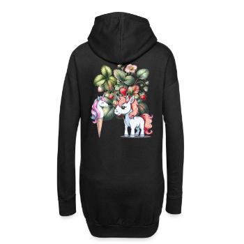 Fraise Licorne Enfants Filles Femmes Teen - Sweat-shirt à capuche long Femme - noir - Dos
