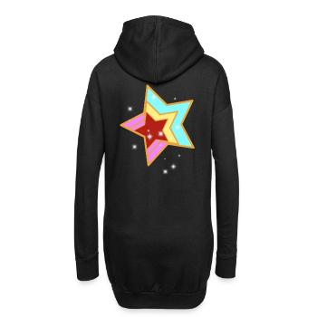 Retro Sterne Vintage 60er 80er - Hoodie-Kleid - Schwarz - Hinten