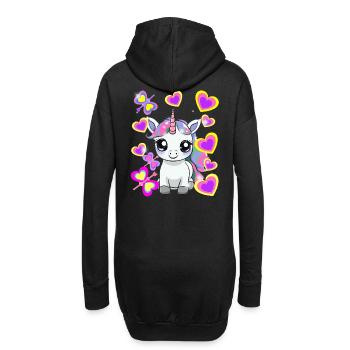 Licorne Enfant Fille Cheval - Sweat-shirt à capuche long Femme - noir - Dos