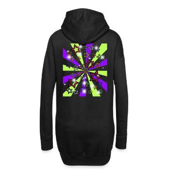 Retro Sterne 60er Vintage - Hoodie-Kleid - Schwarz - Hinten
