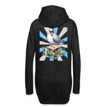Reto Seagull Seagulls Sandwidsch Hareng - Sweat-shirt à capuche long Femme - noir - Dos
