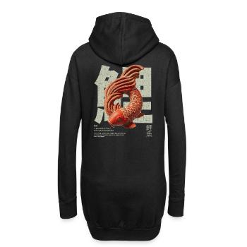 Poisson Koi japonais – Bonheur et transformation - Sweat-shirt à capuche long Femme - noir - Dos