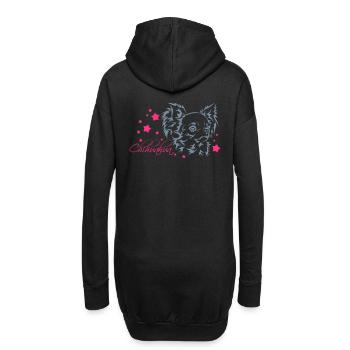 Chihuahua - Hoodie-Kleid - Schwarz - Hinten