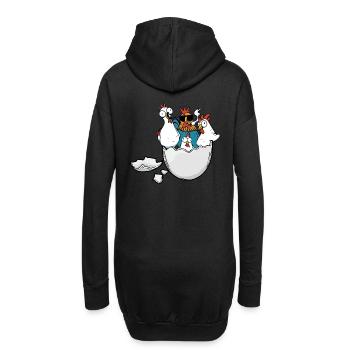 Coquille d’œuf Poulets Oeufs de Pâques Volaille Volaille - Sweat-shirt à capuche long Femme - noir - Dos
