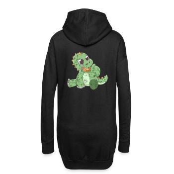 Dino Fantasy Retro Vintage Style - Hoodie-Kleid - Schwarz - Hinten