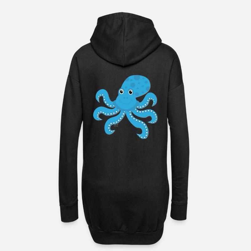 Kraken - Hoodie-Kleid - Schwarz