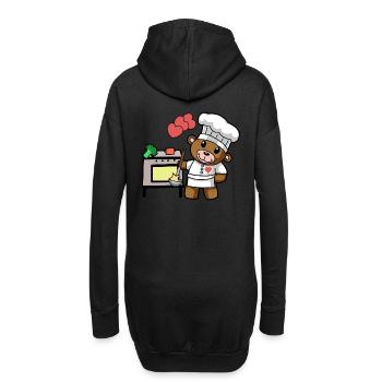 Teddybär Koch kochen Kochkunst Restaurant Küche - Hoodie-Kleid - Schwarz - Hinten
