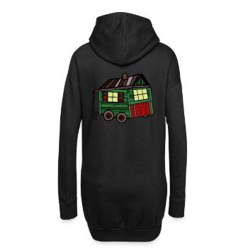Stolz Bauherr Holz Hütte Bauwagen bauen Camping - Hoodie-Kleid - Schwarz - Hinten