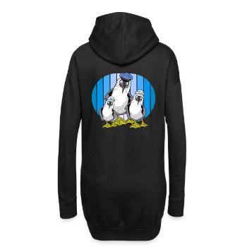Seevögel Matrosen Möwen Möwe maritim - Hoodie-Kleid - Schwarz - Hinten