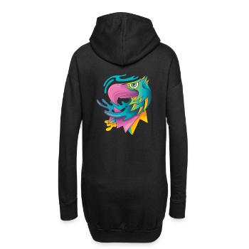 Adlerkopf moderne Grafik Pop Art - Hoodie-Kleid - Schwarz - Hinten