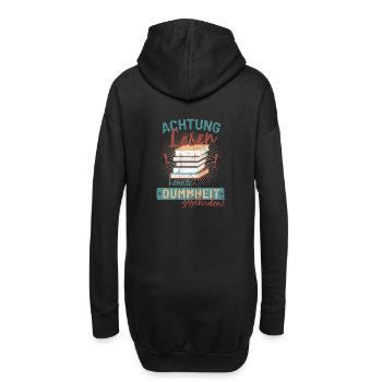 Lecture de livres de dictons de connaissances de bibliothèque cadeau - Sweat-shirt à capuche long Femme - noir - Dos