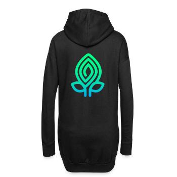 Bourgeon de couleur bleu et vert - Sweat-shirt à capuche long Femme - noir - Dos
