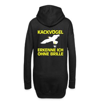 Geschenkideen Lustige Tiere Sprüche Vögel Weiß - Hoodie-Kleid - Schwarz - Hinten