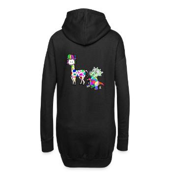 Fantasy Sauvage Giraffe Dino artiste Enfants - Sweat-shirt à capuche long Femme - noir - Dos