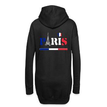 Paris Tour Eiffel,France, La Tour Eiffel - Sweat-shirt à capuche long Femme - noir - Dos