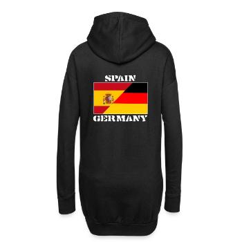 Allemagne Espagne,Germany Spain,friendship Shirt - Sweat-shirt à capuche long Femme - noir - Dos