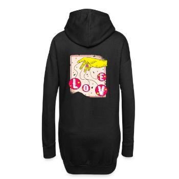 Liebeskugeln,Love Hand,Liebe Shirt Plakat verliebt - Hoodie-Kleid - Schwarz - Hinten