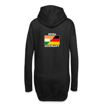 Deutschland Indien Freundschaft,India Germany,flag - Hoodie-Kleid - Schwarz - Hinten