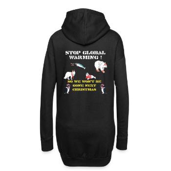 stop global warming, shirt Noël changement climatique - Sweat-shirt à capuche long Femme - noir - Dos