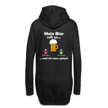 Mein Bier ruft an - Hoodie-Kleid - Schwarz - Hinten