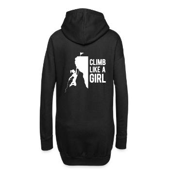 cooler Spruch klettern Frau Kletterer Berge Frauen - Hoodie-Kleid - Schwarz - Hinten