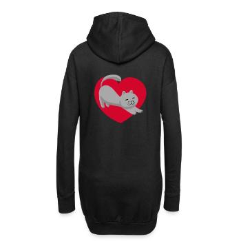 Sincèrement Chat Fête des mères Amoureux des chats Miaou - Sweat-shirt à capuche long Femme - noir - Dos