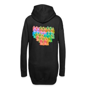Bunt farbenfroh Wald Herbst Fantasy Tannen Natur - Hoodie-Kleid - Schwarz - Hinten