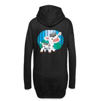 Retro Kuh Kühe Vintage 80er 90er Rindvieh Rind - Hoodie-Kleid - Schwarz - Hinten