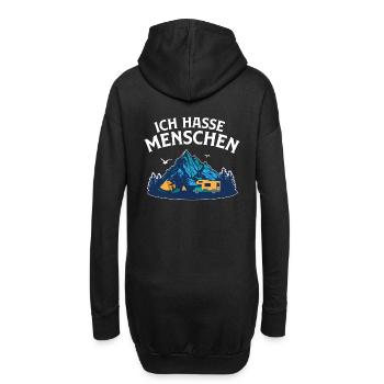 Ich Hasse Menschen - Hoodie-Kleid - Schwarz - Hinten