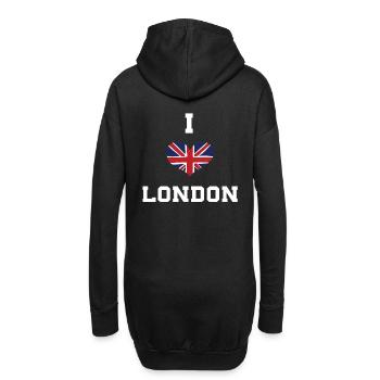 J’aime Londres - Sweat-shirt à capuche long Femme - noir - Dos