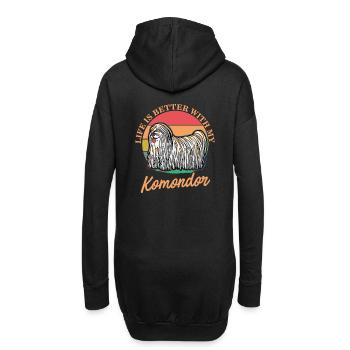 La vie est meilleure avec Komondor - Sweat-shirt à capuche long Femme - noir - Dos