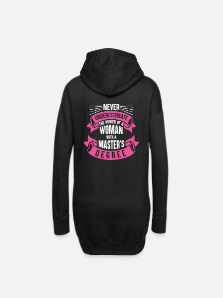 Frau Master Abschluss Geschenk Shirt - Hoodie-Kleid - Schwarz