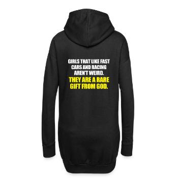 Des filles qui aiment les voitures rapides et les courses - Sweat-shirt à capuche long Femme - noir - Dos