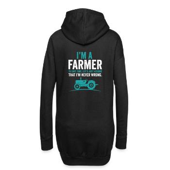 Bauer Shirt mit Traktor - Hoodie-Kleid - Schwarz - Hinten