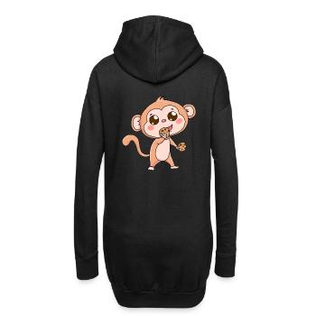 Singe Faune Fantaisie Faim Cookies Cadeau Bébé - Sweat-shirt à capuche long Femme - noir - Dos