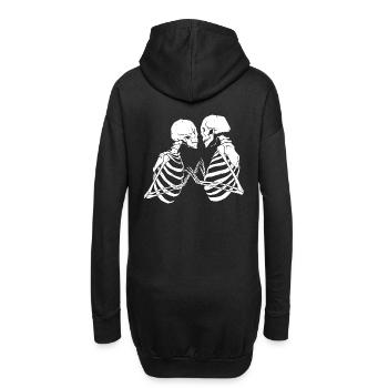 Skeleton Love Valentine’s Day Relationship Forever Death - Sweat-shirt à capuche long Femme - noir - Dos