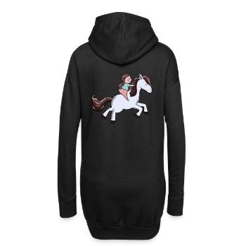 Cavalier Poney Fille Équitation Ross Poney Ferme Enfant - Sweat-shirt à capuche long Femme - noir - Dos