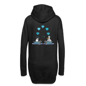 Möwen Möwe Liebe Herz Valentin Seemann Boot - Hoodie-Kleid - Schwarz - Hinten