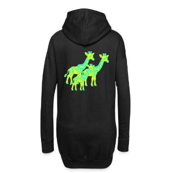 Girafe Afrique Safari Enfant Enfants Rétro Années 80 Années 90 - Sweat-shirt à capuche long Femme - noir - Dos