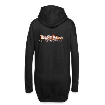 Troupeau de chevaux sauvages - Sweat-shirt à capuche long Femme - noir - Dos
