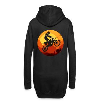 Motocross - Hoodie-Kleid - Schwarz - Hinten