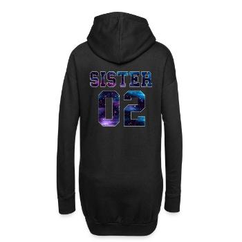 Sister 02 - Hoodie-Kleid - Schwarz - Hinten