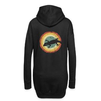 Gecko Eidechse Terrarium Reptil Geschenk - Hoodie-Kleid - Schwarz - Hinten