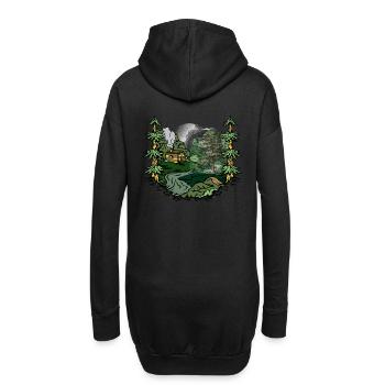 forêt, cabane, nature, habitant de la forêt, amoureux de la nature, alpage - Sweat-shirt à capuche long Femme - noir - Dos